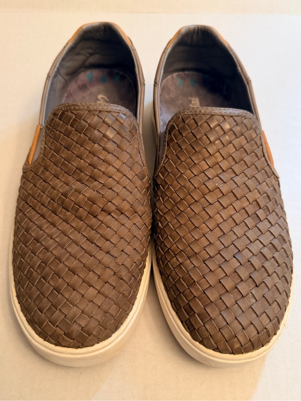 Olukai Size 9 Lae‘ahi Lauhala Men’s Woven Leather Shoes Slip On Ash Gray